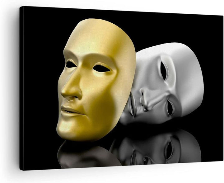 Bilder auf Leinwand Maske Theater Bühne Schauspieler Leinwandbild 70x50cm Wandbilder Dekoration Wohn