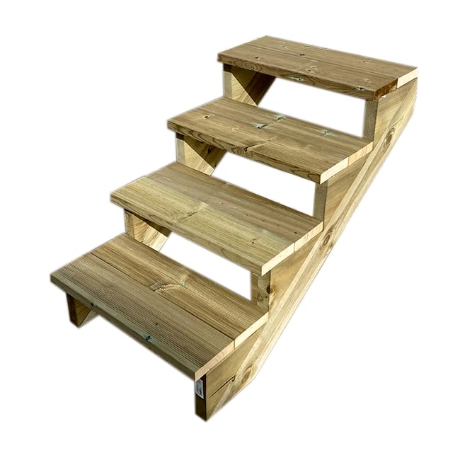 Berlin - Gartentreppe Holz 4 Stufen - H 71 cm - OHNE Setzstufen, Breite 60 cm - Bausatz-Treppe aus k