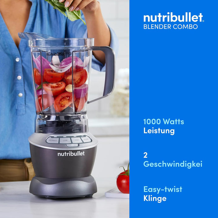nutribullet Full Size Blender, Elektrischer Mixer, Multifunktionaler Stabmixer, Professioneller Mixe