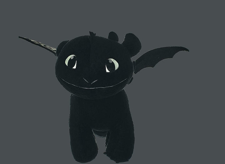 playbyplay HTTYD Dragons, How to Tran Your Dragon 3 Plüschtier Toothless Night Fury, Schwarz, 30 cm,