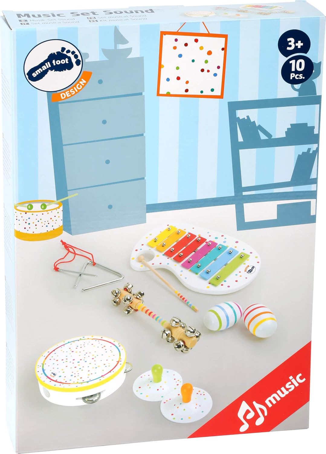 small foot Musik-Set "Sound", Musikinstrumente für Kinder, aus Holz, ab 3 Jahren. Art-Nr. 10383, Mus