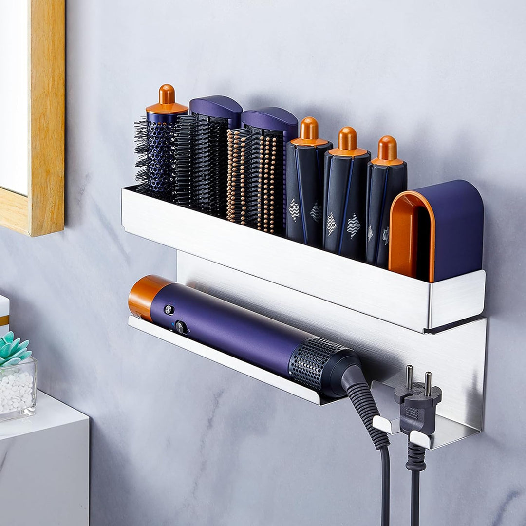 Föhnhalter Wand Ohne Bohren, Föhn und Glätteisen Halterung Für Styler Lockenstab Zubehör, Fönhalteru