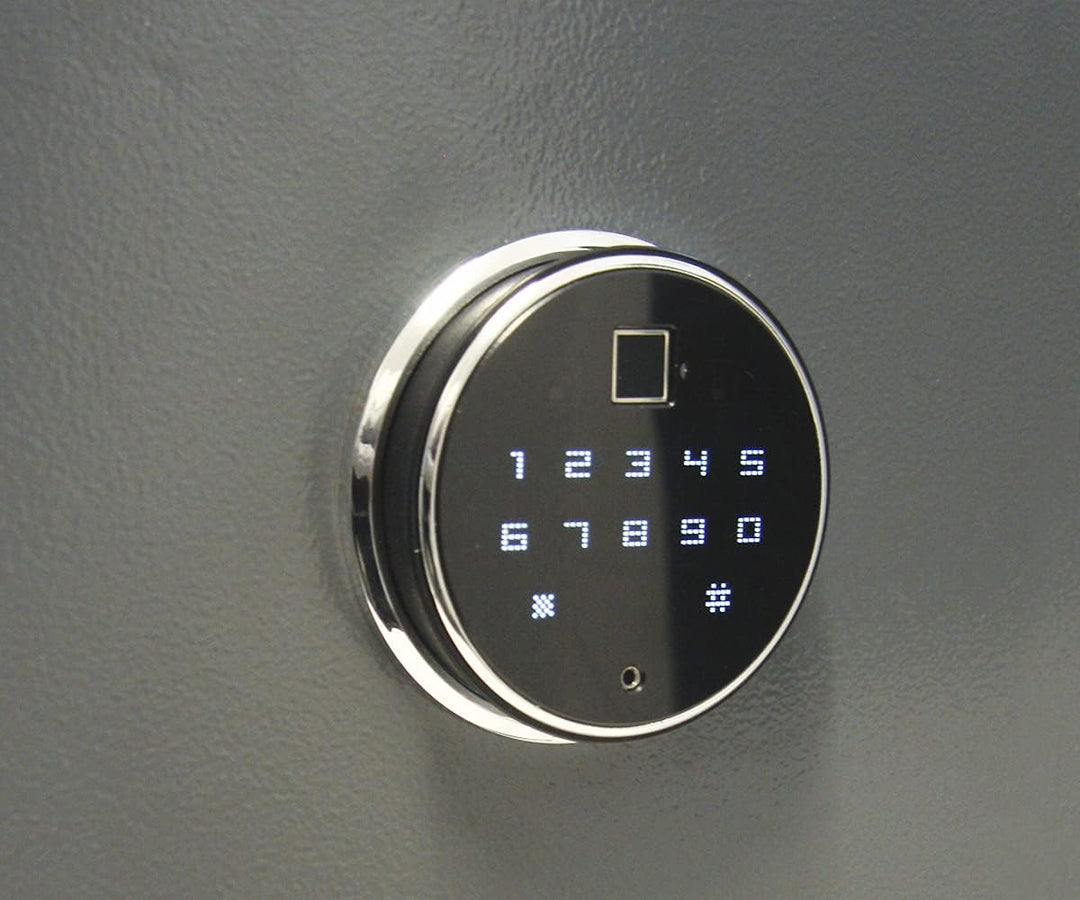 mySafe Premium 350 | elektronischer Schrank-Tresor | Zahlencode & Fingerscan | modernes Design | hoh
