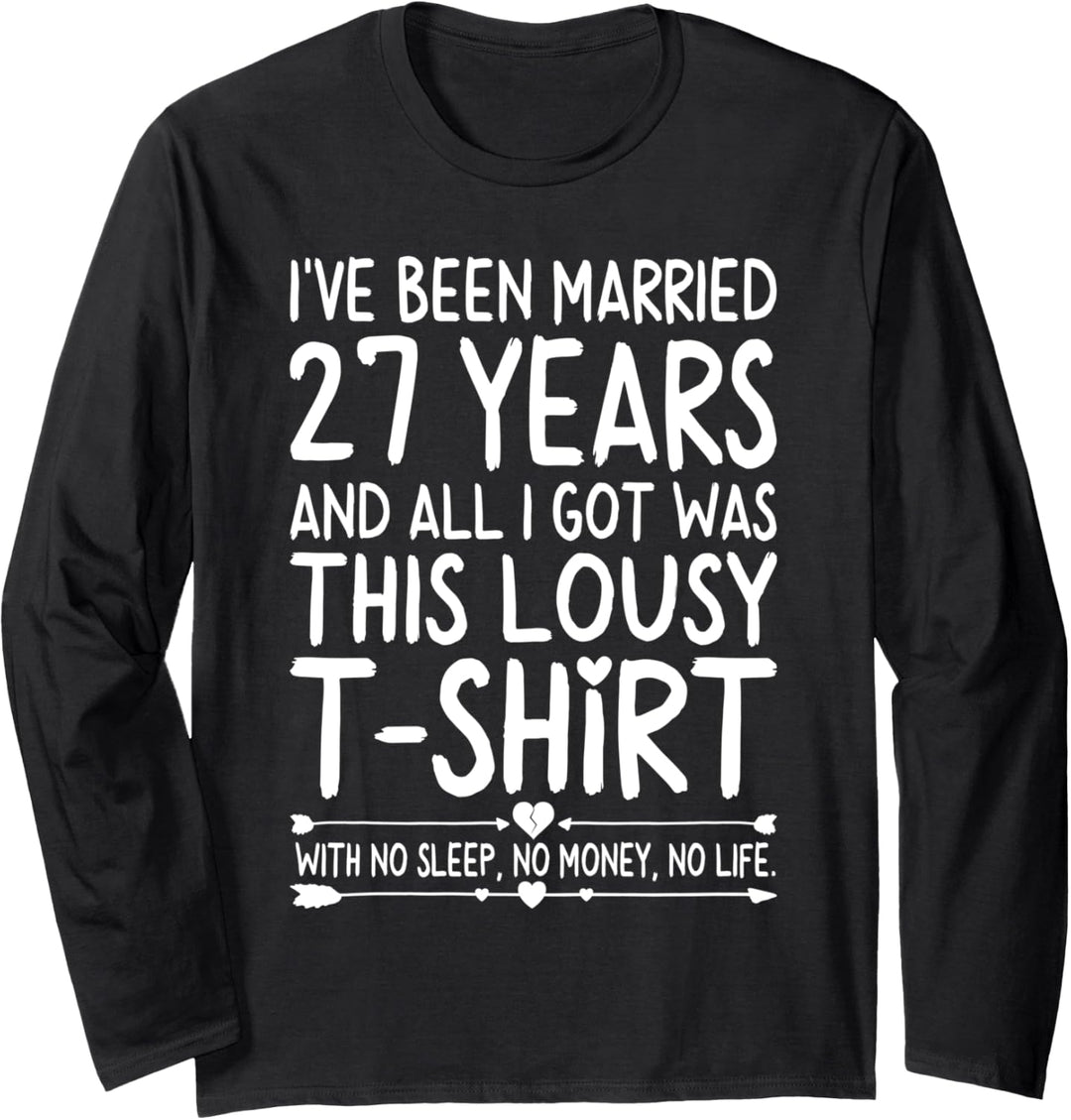 27th Wedding Anniversary Shirt for Her Him Wife and Couples Langarmshirt