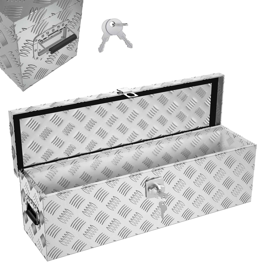 Froadp Aluminium Kiste mit Deckel, 800x220x225 mm Alubox Werkzeugkiste abschliessbar, wasserdichte A
