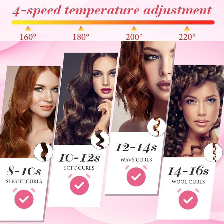 Automatischer Lockenstäbe, Reisegrösse Waver, Keramikbeschichtung Vielseitige Lockenstäbe, 4 Einstel
