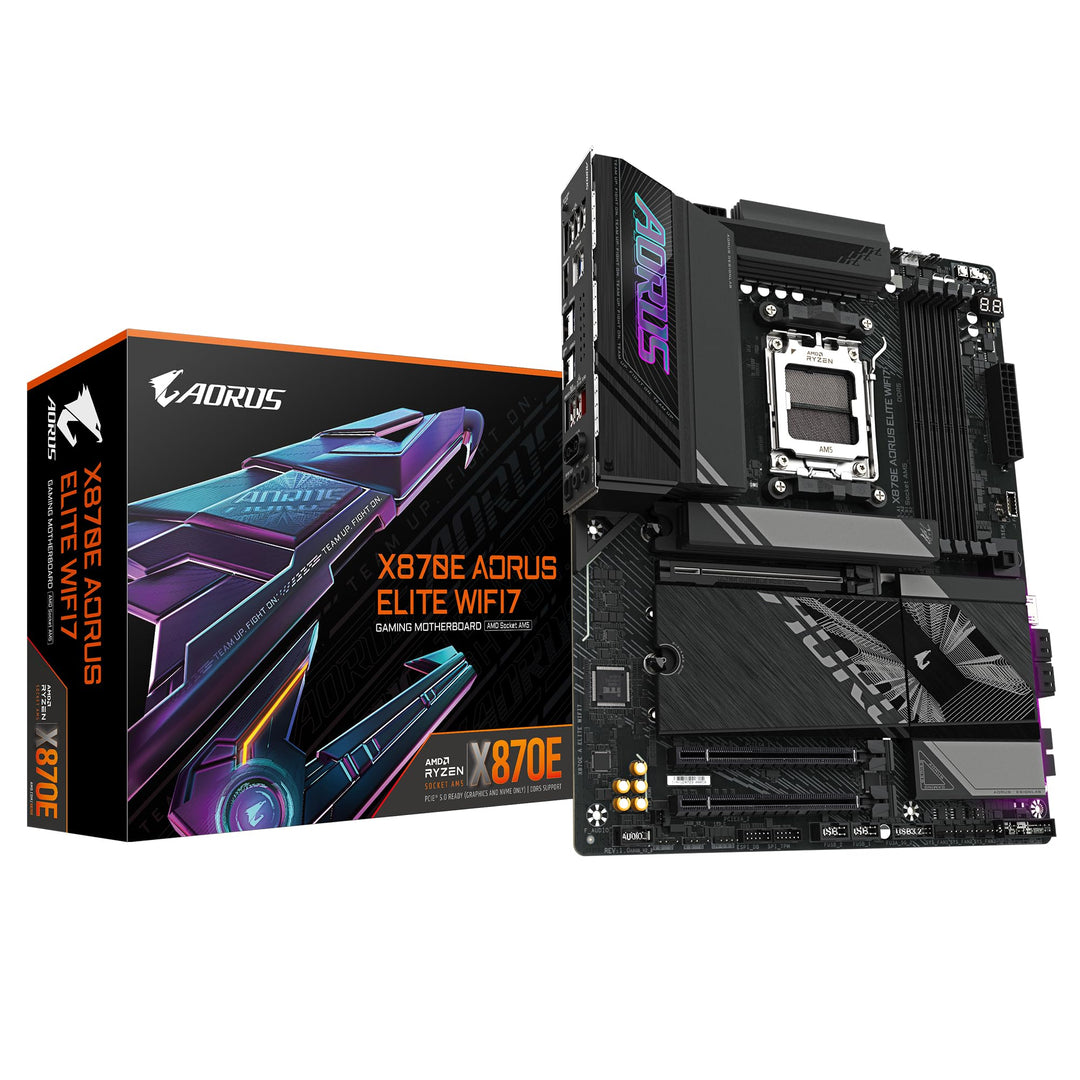 GIGABYTE X870E A Elite WIFI7-Mainboard - Unterstützt AMD Ryzen 9000 CPUs, 16+2+2 Phasen Digital-VRM,