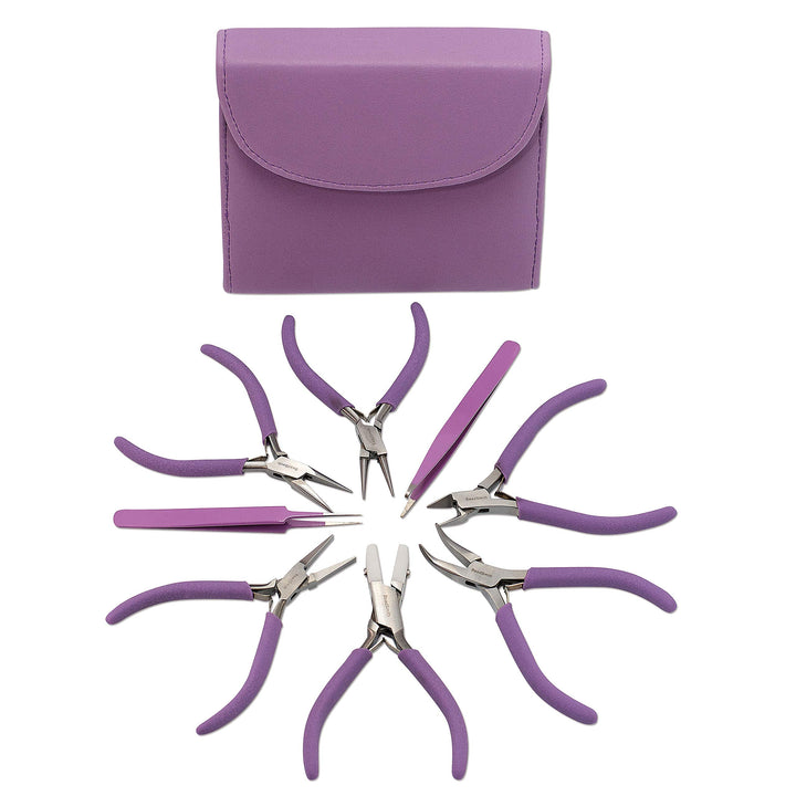 (Purple) - Fashion Colour Plier Set & , Clutch-orchid - PLFAS03 Violett, Violett