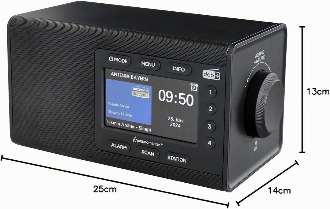 Soundmaster DAB900 Digitalradio mit DAB+ &amp; UKW/FM, Bluetooth, Radiowecker, grosses Farbdisplay, Farb