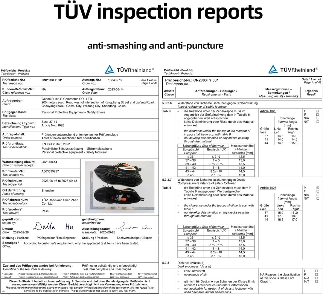 Annvia Sicherheitsschuhe Arbeitsschuhe Herren Damen Leicht Stahlkappenschuhe Sportliche Atmungsaktiv