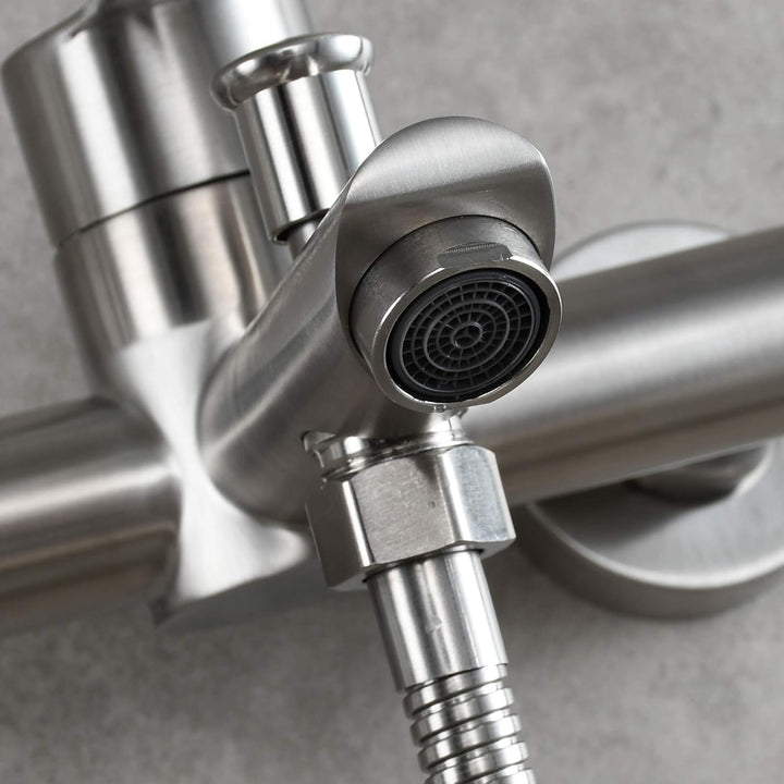 Tecmolog Einhebel Wannenmischer Brausearmaturen Aufputz Edelstahl Badewanne Wasserhahn Mischbatterie