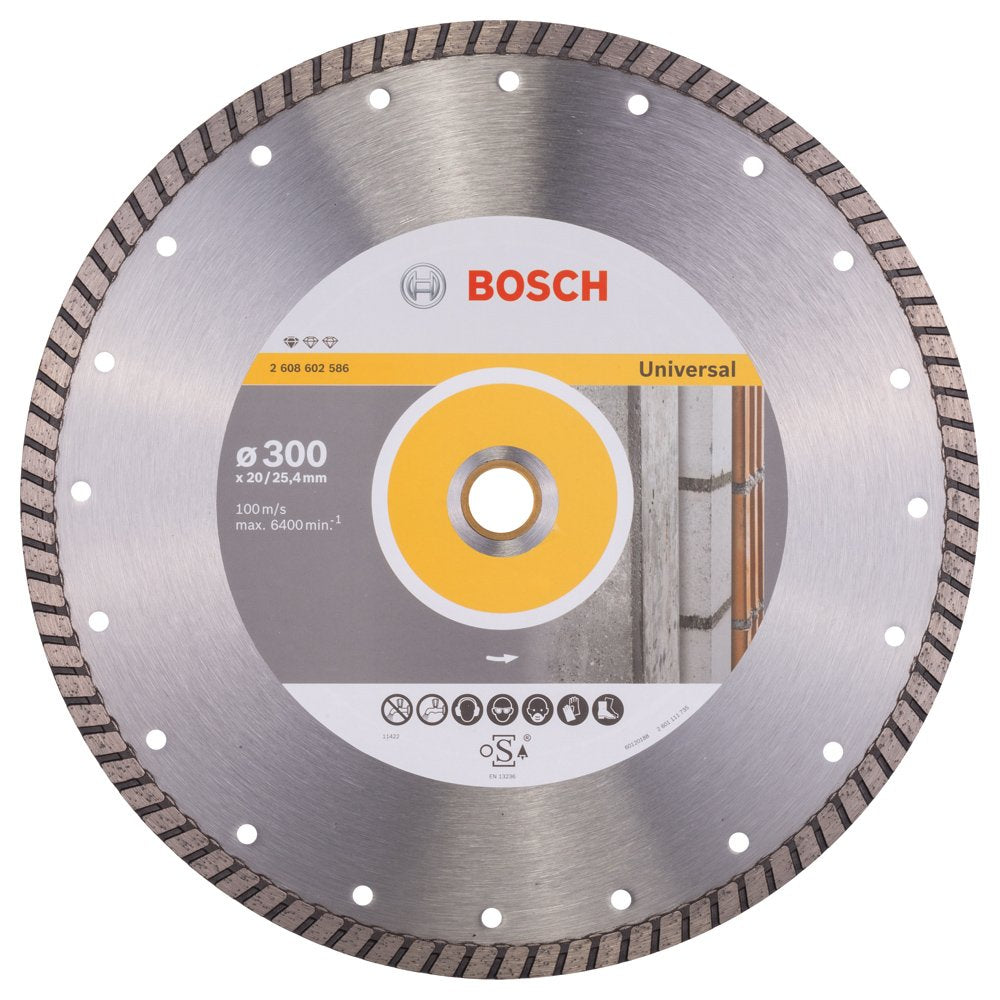 Bosch Professional Diamanttrennscheibe Standard for Universal Turbo (Stein, 300 x 20/25,40 x 3 x 10