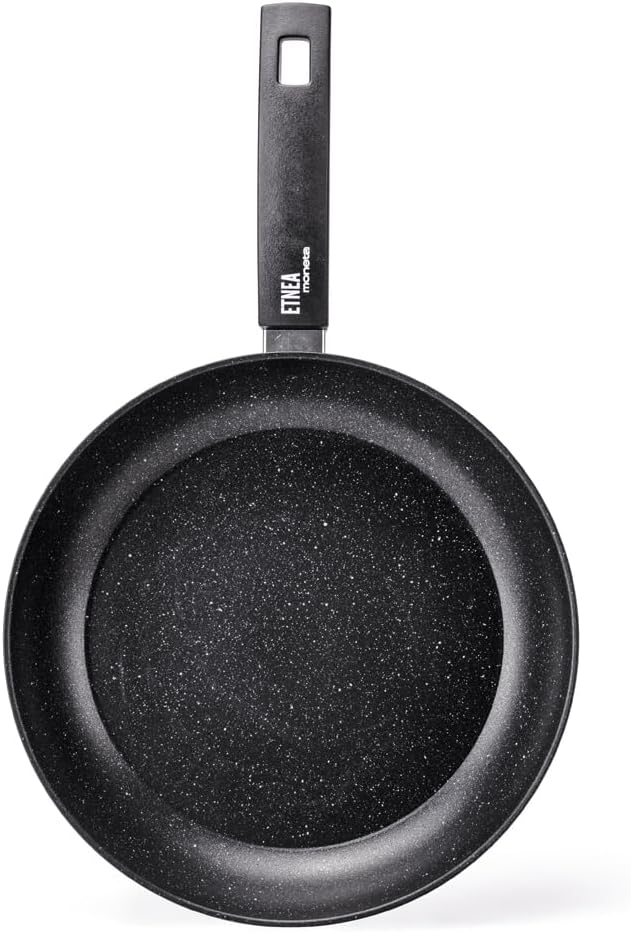 Moneta Etnea Evolution Pfanne 24 cm, auch für Induktion, 100% Made in Italy, Schwarz Induktion 24cm,