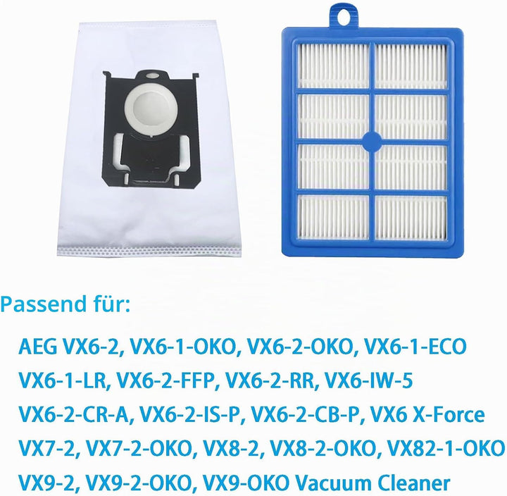 Staubbeutel Filter Zubehör für AEG VX6 VX7 VX8 VX9 Staubsauger VX6-2 VX6-1-ÖKO VX6-2-ÖKO VX7-2 VX7-2