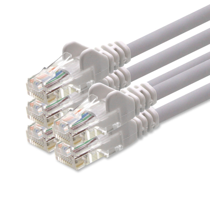 1aTTack CAT5 UTP Netzwerk-Patch-Kabel mit 2x RJ45 Stecker Set weiss 5 - Stück - 7,5m 7,5m weiss, 7,5