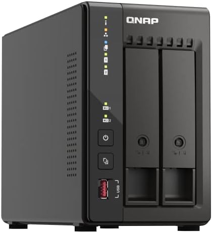 QNAP TS-253E-8G-US 2 Bay Hochleistungs-Desktop-NAS mit Intel Celeron Quad-Core-Prozessor, 8 GB DDR4