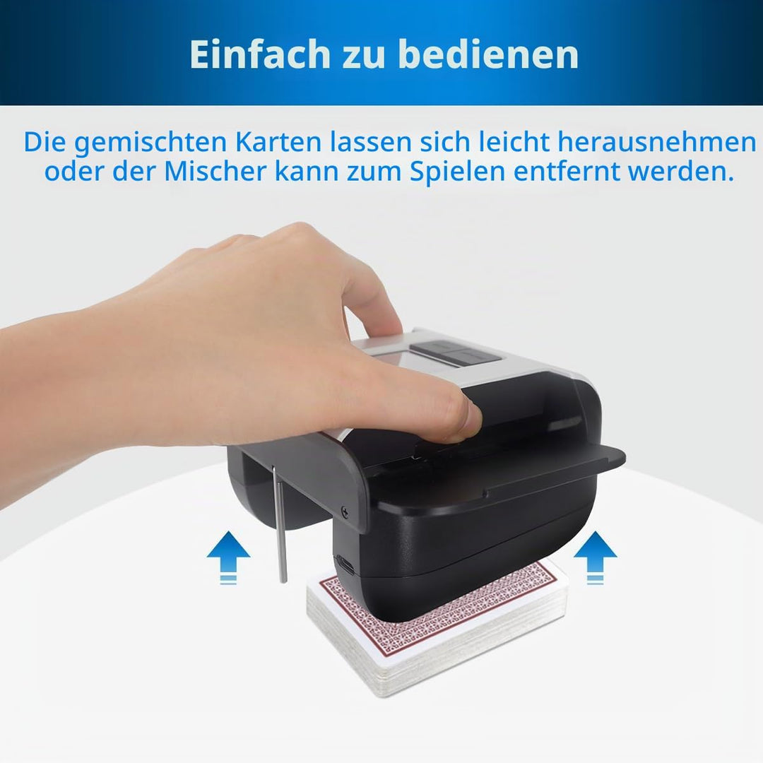 Shufflebox S1 automatischer Kartenmischer mit 2000mAh wiederaufladbarer eingebauter Batterie, 2-Deck