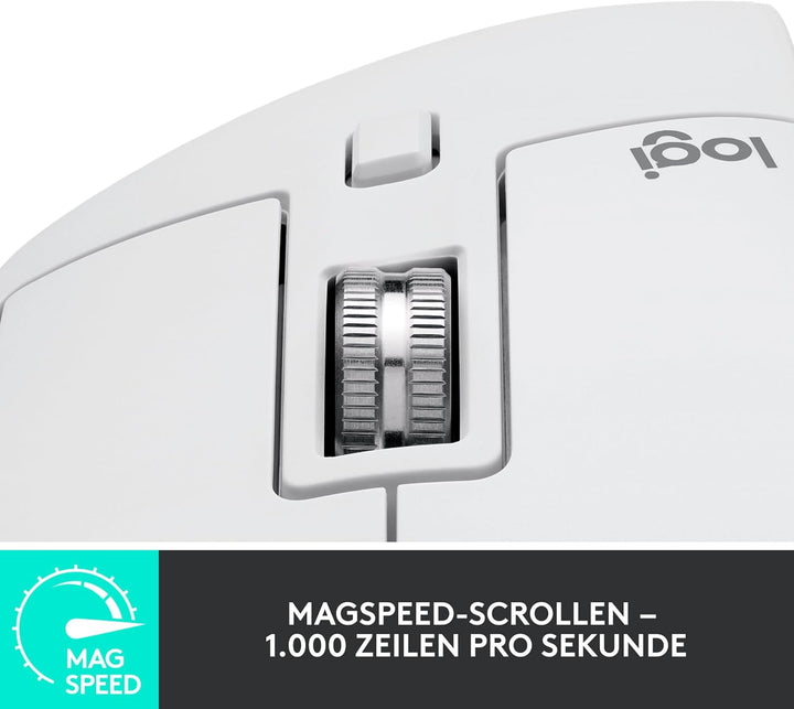 Logitech MX Master 3S - Kabellose Performance-Maus mit ultraschnellem Scrollen, Ergo, 8K DPI, Glas-T