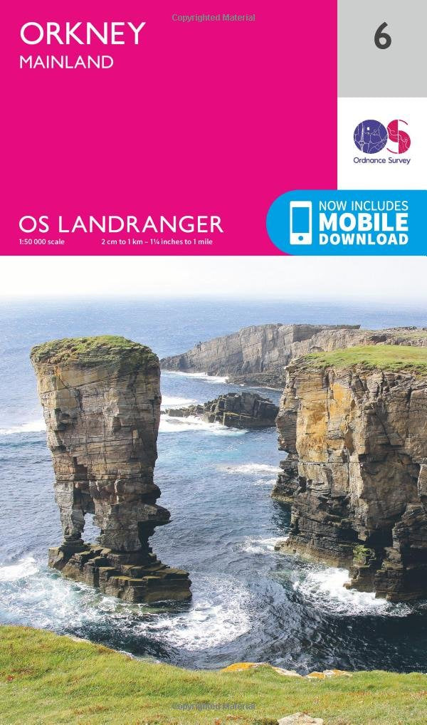 Orkney Map | Mainland | Ordnance Survey | OS Landranger Map 6 | Scotland | Walks | Cycling | Days Ou