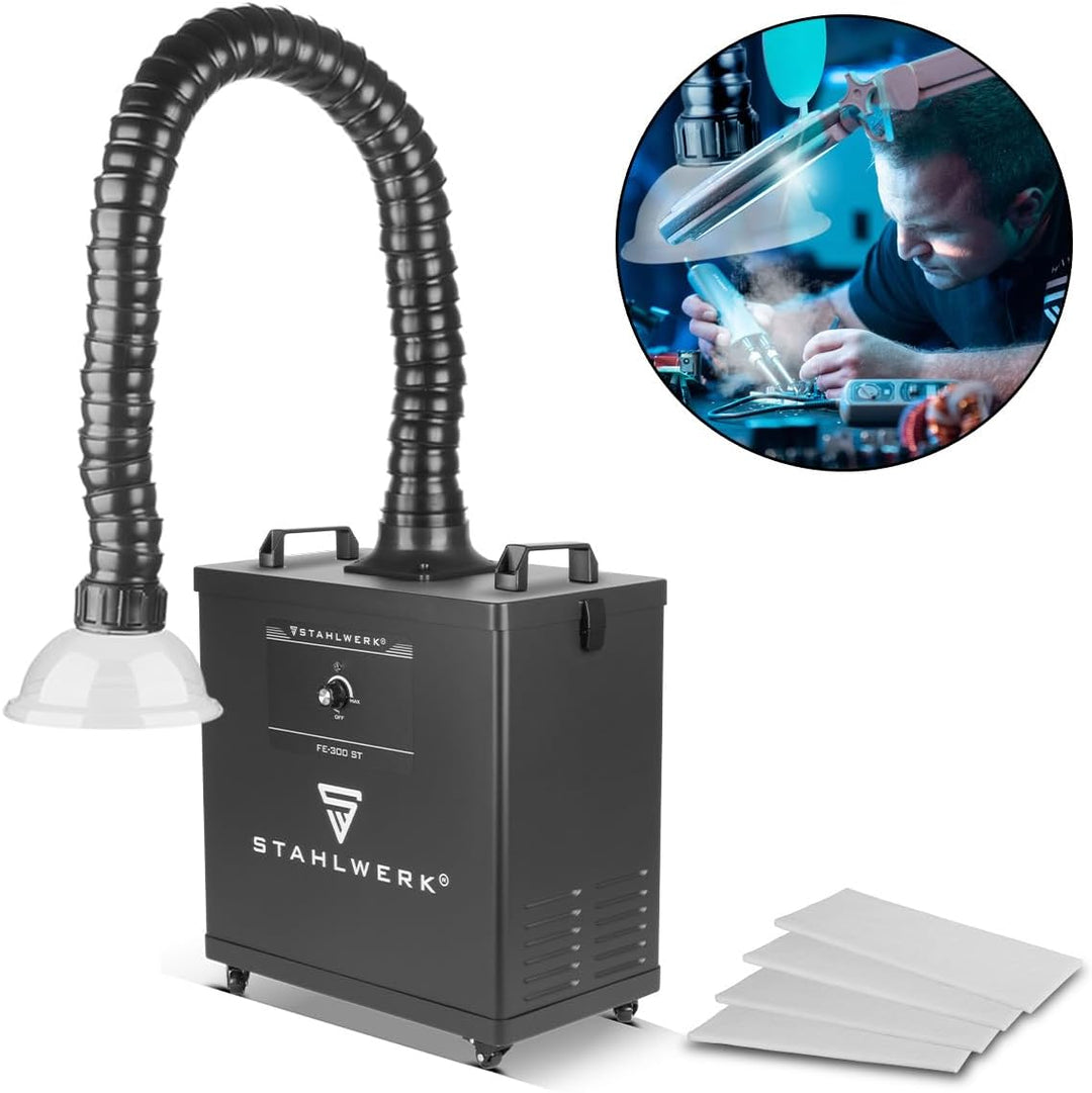 STAHLWERK Rauchabsaugung – 300 Watt starke Absauganlage FE-300 ST mit 3-fach-Filter, sicherer Raucha