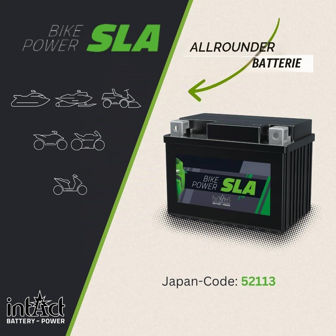 intAct - AGM MOTORRADBATTERIE | Batterie für Roller, Motorrad, Quad, Rasentraktor. Wartungsfreier &amp;