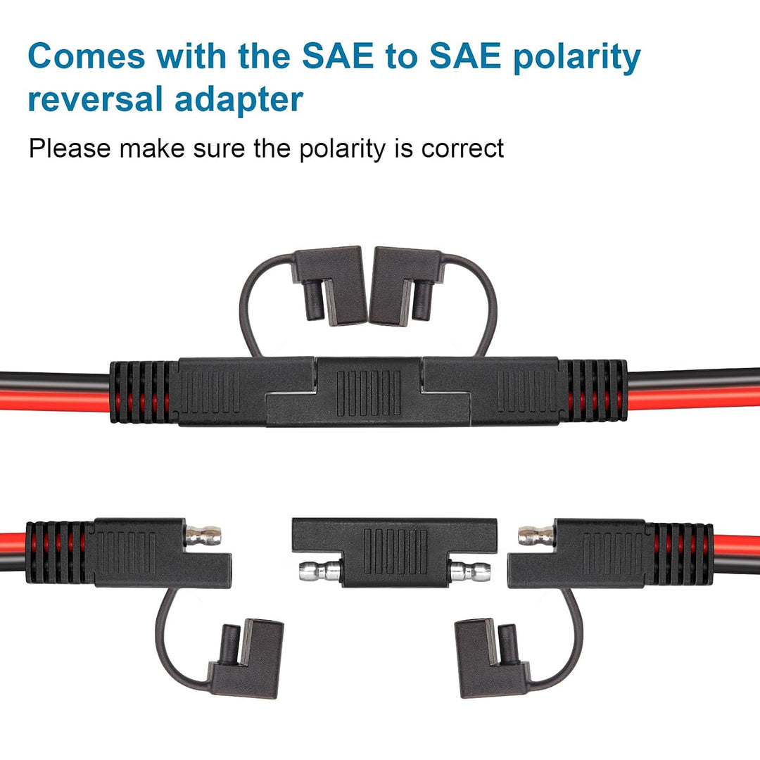 XRDS -RF SAE-Verlängerungskabel, 30 cm, 2 Stück – robuster verzinnter Kupferdraht mit SAE-Batterieka