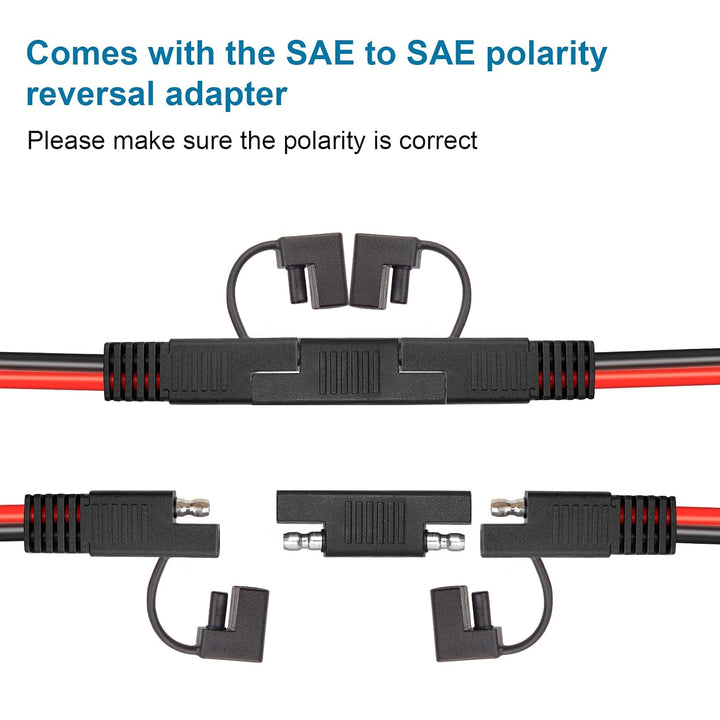 XRDS -RF SAE-Verlängerungskabel, 30 cm, 2 Stück – robuster verzinnter Kupferdraht mit SAE-Batterieka