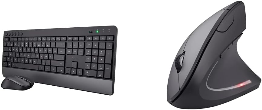 Trust Trezo Tastatur Maus Set Kabellos, Deutsches QWERTZ-Layout, Nachhaltiges Design, Schwarz & Vert
