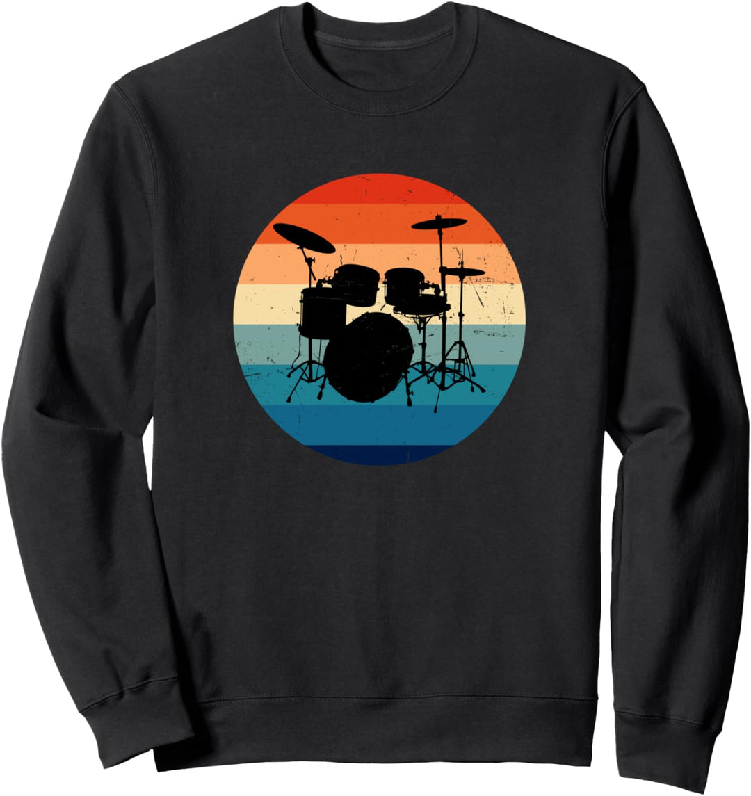 Schlagzeug Kinder Retro Mädchen Drummer Schlagzeuger Sweatshirt