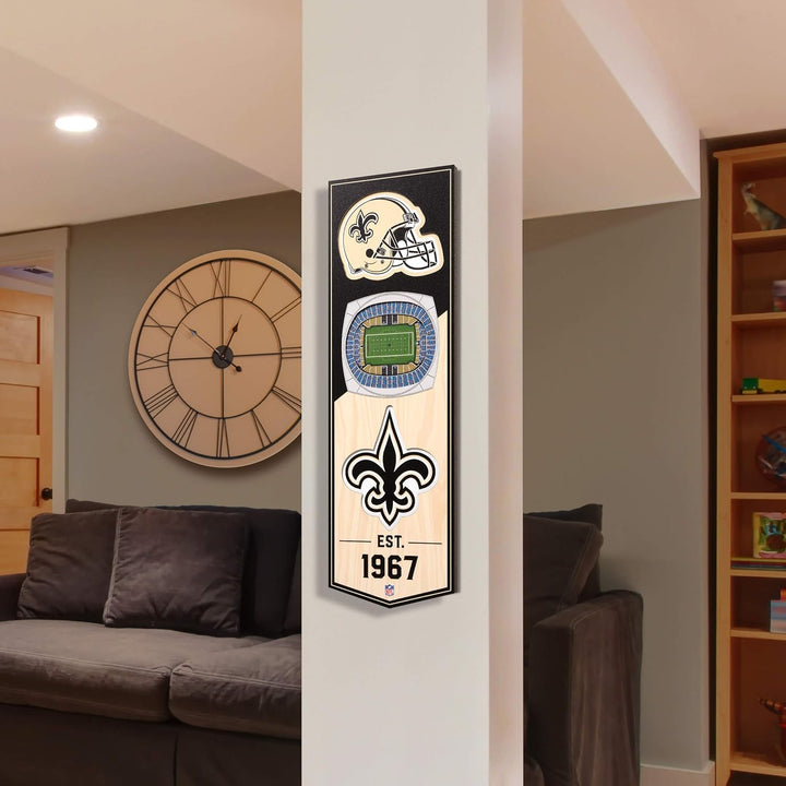 YouTheFan NFL 3D Stadion Banner, 15,2 x 48,3 cm New Orleans Saints, New Orleans Saints