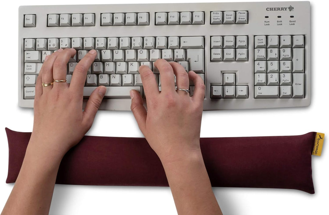 SANTERGO Handgelenkauflage für die Tastatur - ergonomische Handballenauflage aus Bio-Hirsespreu, Ant