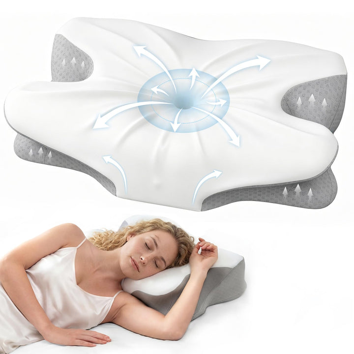Orthopädisches Nackenkissen aus Memory-Schaum, Ergonomisches Nackenstützkissen für optimalen Schlafk