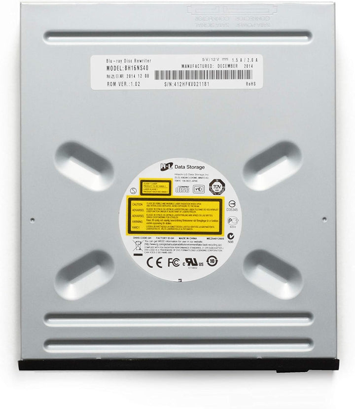 Hitachi-LG BH16 Internal Blu-Ray Drive, BD BD-R BDXL DVD-RW Player/Writer for Desktop PC, Windows 10