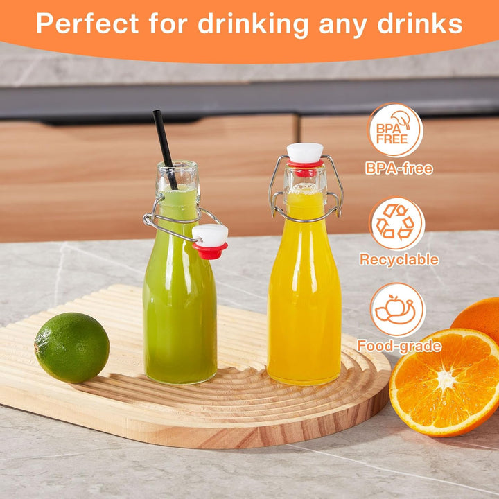 Glasflaschen 150ml mit Bügelverschluss, 10 Stück Kleine Flaschen Zum Befüllen, Bügelflasche zum Befü