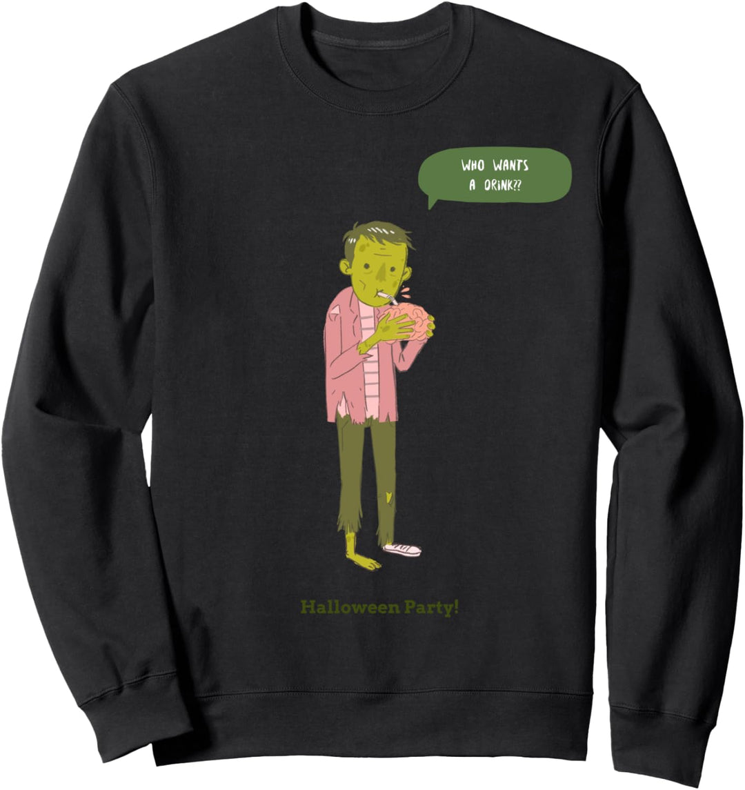 Zombie trinken lustiges Kostüm Halloween Sweatshirt