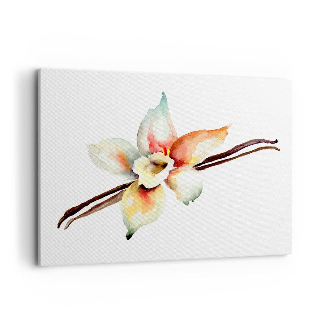 Bilder auf Leinwand 100x70cm Leinwandbild Vanille Gewürz Blume Pflanze Gross Wanddeko Bild Schlafzim
