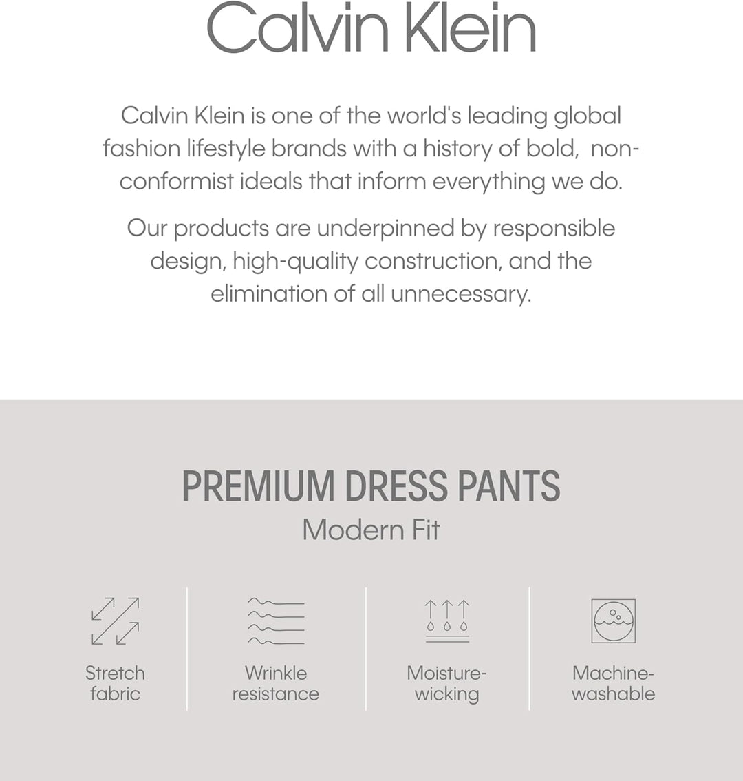 Calvin Klein Herren Moderne Passform Klassische Hose 40W / 32L Mittelgrau, 40W / 32L Mittelgrau