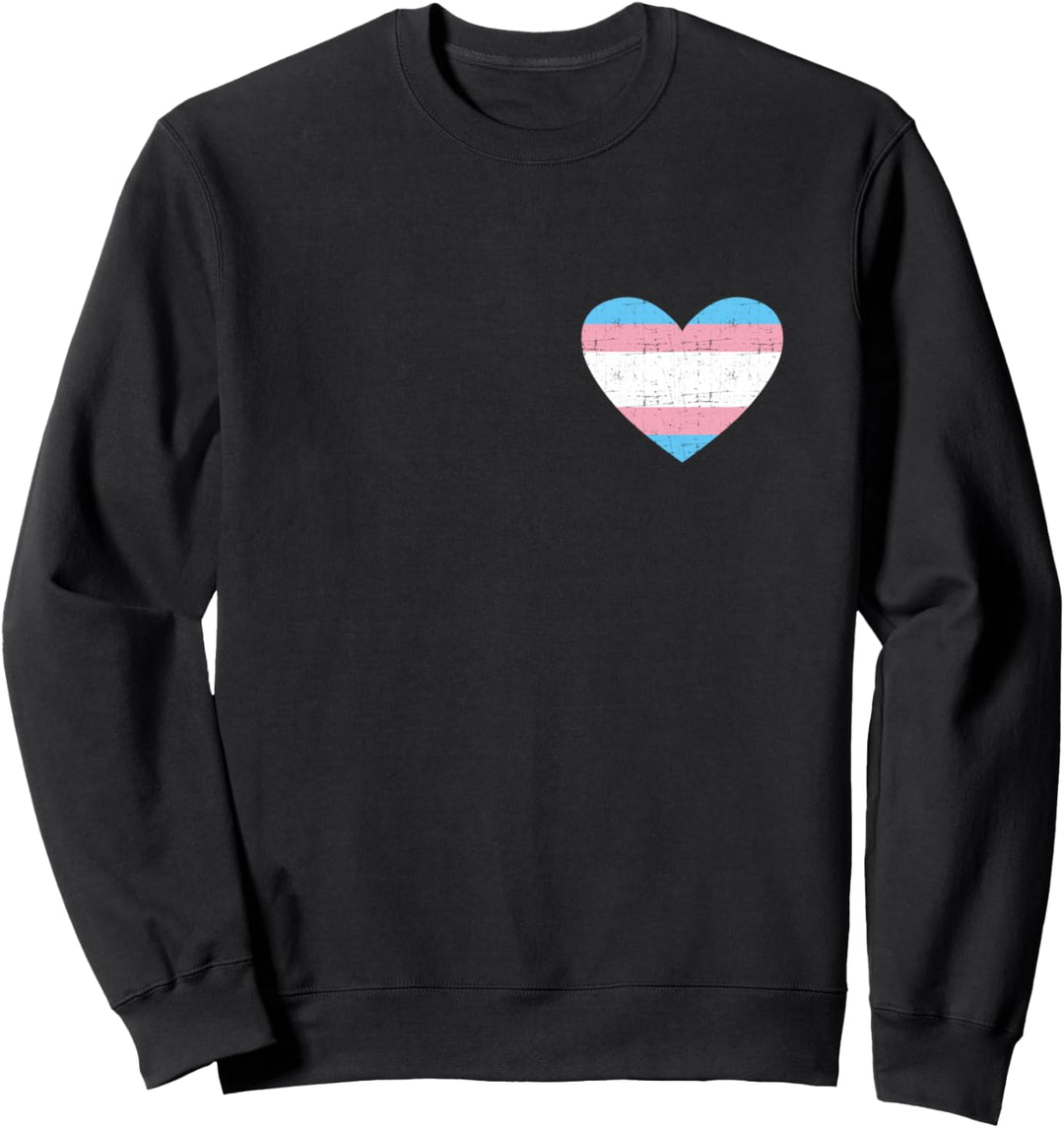 Trans Herz mit Flagge für Transgender LGBT Sweatshirt