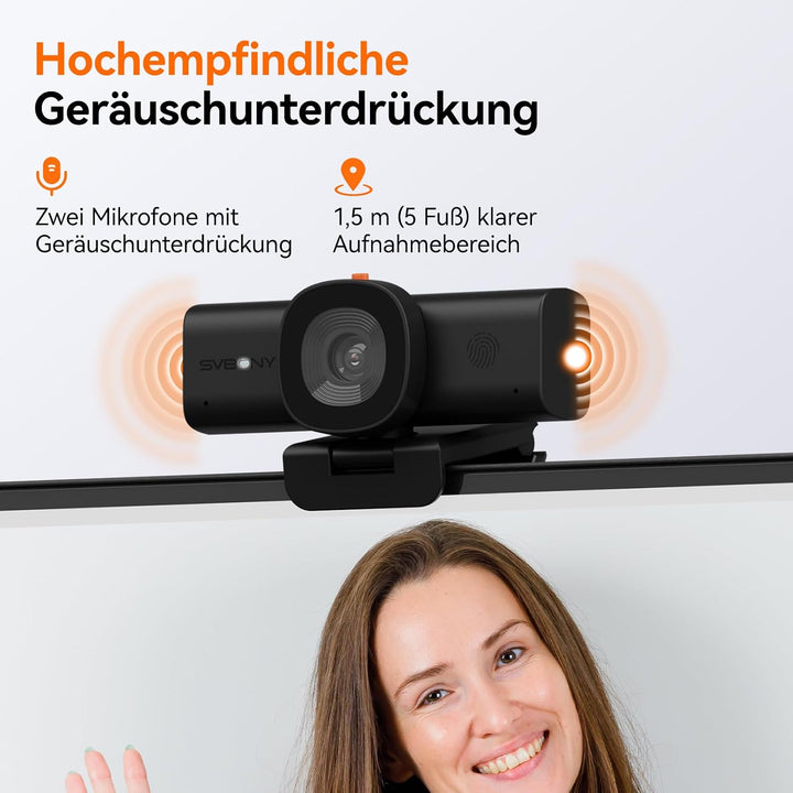 SVBONY SVN W1 2K/30fps pc Kamera für Zoom, Sitzungen Und Videoanrufe | Zwei in Einem Full HD Webcam