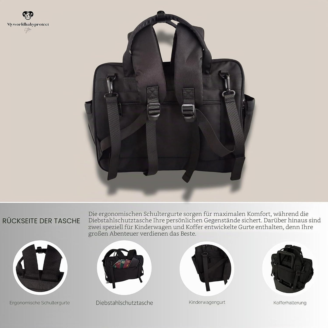 Wickelrucksack für Baby Mädchen &amp; Jungen, MOM&amp;BABY BAG Wickeltasche, Handtasche für Mama &amp; Baby, Was