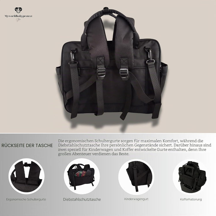 Wickelrucksack für Baby Mädchen &amp; Jungen, MOM&amp;BABY BAG Wickeltasche, Handtasche für Mama &amp; Baby, Was