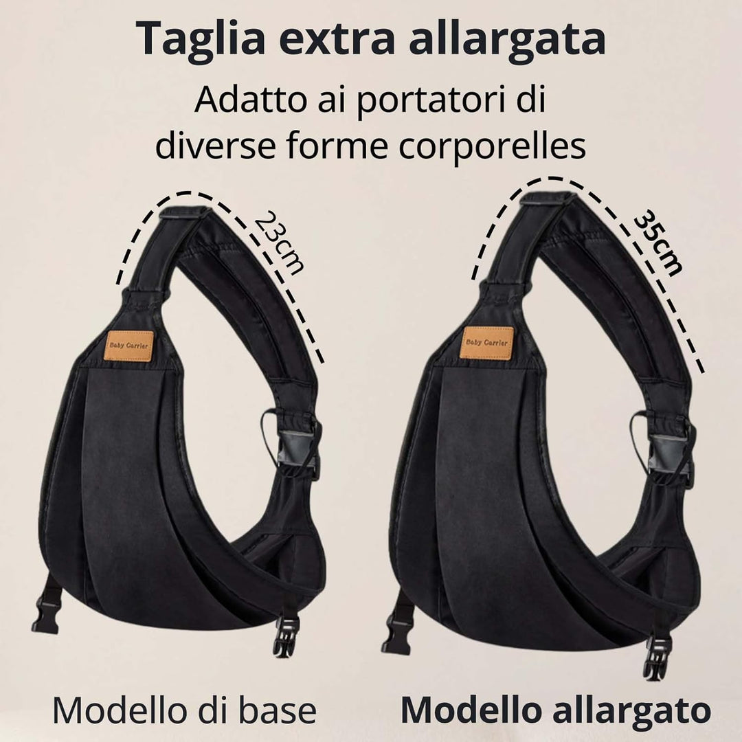 Plus Size Tragesling bis 25kg Babytrage & Seitentrage Erweiterbar verstellbar für grössere Kinder, a