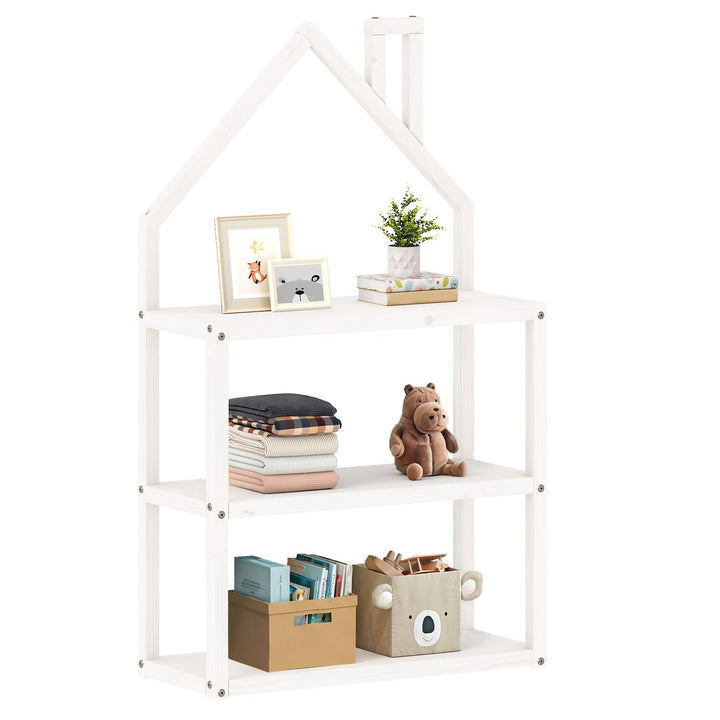 IDIMEX Kinderzimmer Regal LENISE in Hausform weiss - Kinderregal, Bücherregal, Massive Kiefer, 3 Abl