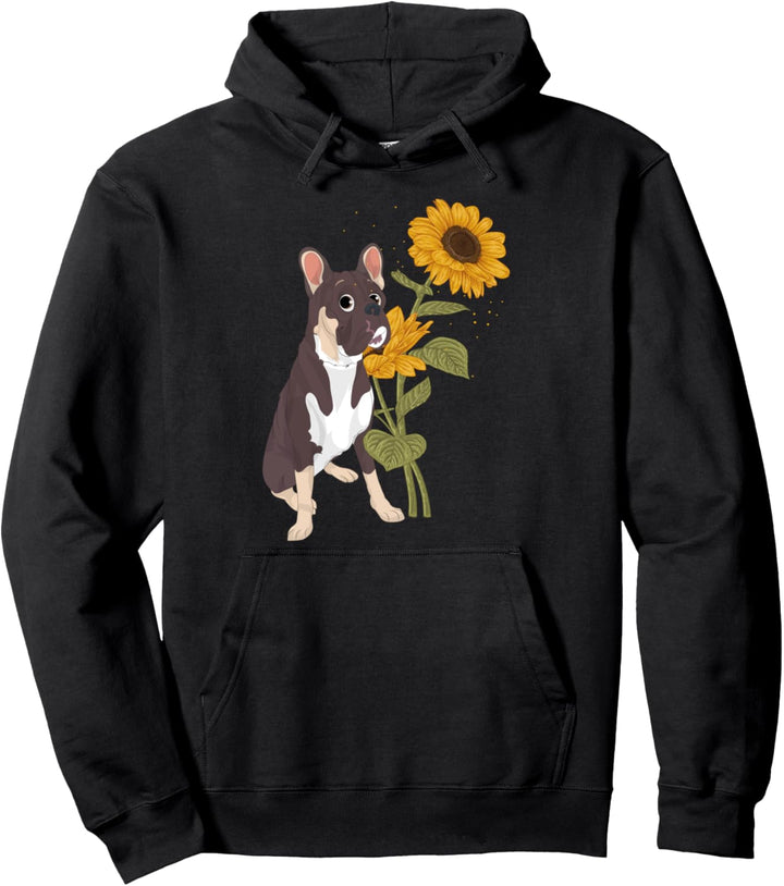 Frenchie Hundebesitzer Sonnenblume Französische Bulldogge Pullover Hoodie