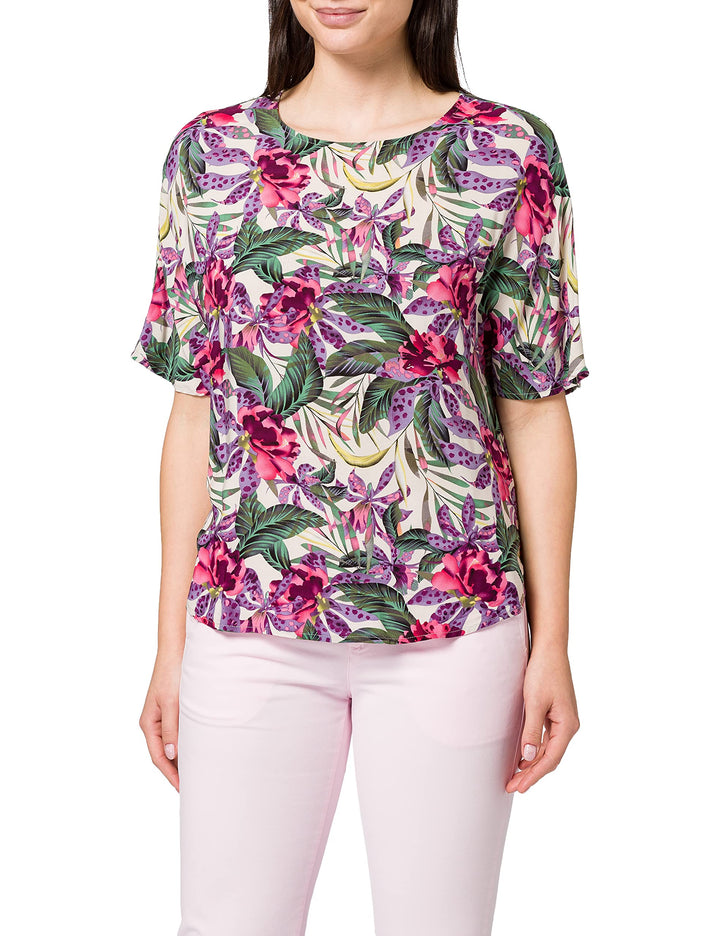 Q/S designed by - s.Oliver Damen 2063093 Bluse 32 Beige Floral Aop, 32 Beige Floral Aop