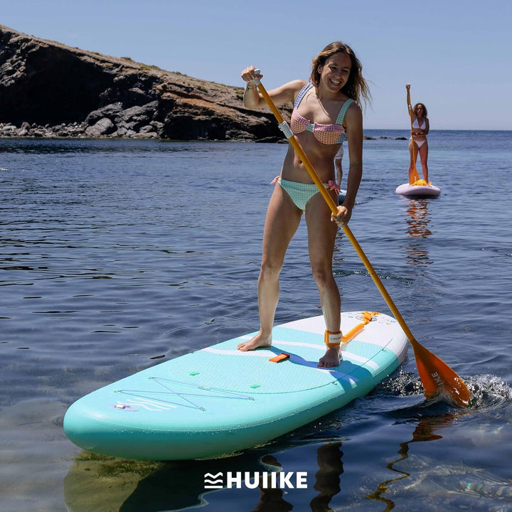 HUIIKE Stand Up Paddling Board mit Zubehör, Paddel, Finnen, Leash, Pumpe, Rucksack. SUP-Board Aufbla