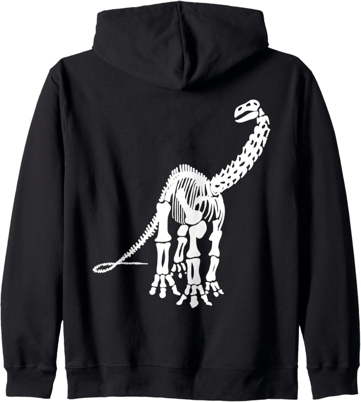 Brontosaurus Dinosaurier Fossil Skelett (weisses Logo-Design) Kapuzenjacke