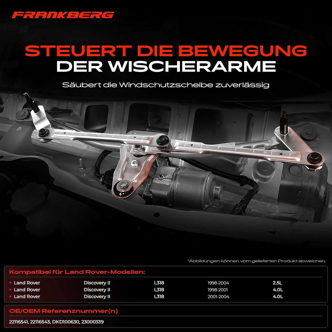 Frankberg 1x Scheibenwischer Wischergestänge ohne Motor Vorne Links oder Rechts Kompatibel mit Disco