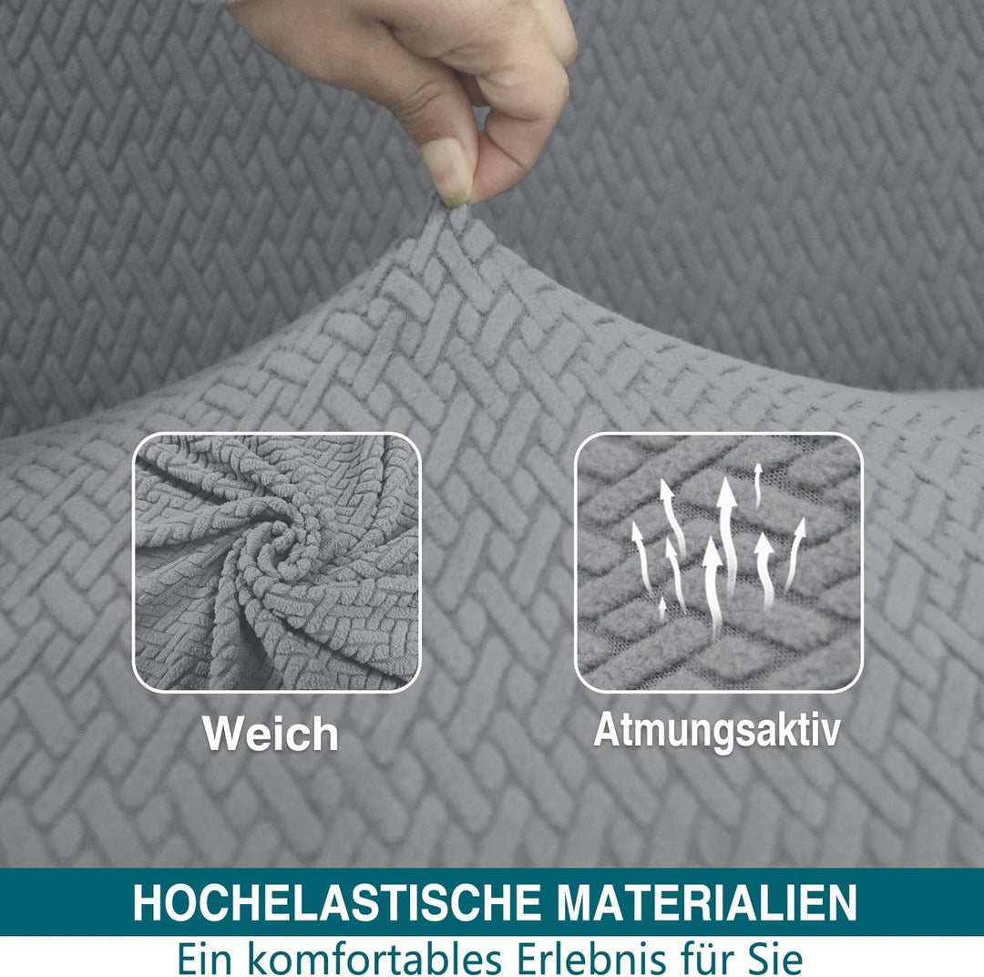 Granbest 2023 Neueste Jacquard Sofabezug 2 Sitzer Superweicher Rutschfester Stretch Couchbezug Vier