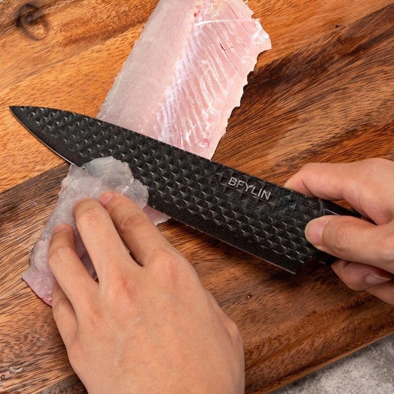 7 Stücke Messer Set Mit magnetischer Messerhalter,Küchen Messerset,Kochmesser,Santoku Messer,Gemüsem